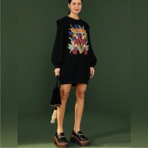 NWTS FARM RIO Sz L AMAZONIA Black toucan design velour lined cuddly sweatshirt